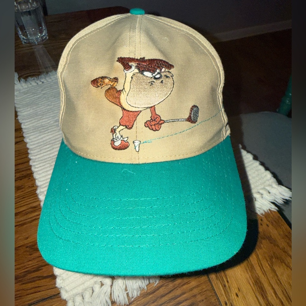 Tasmanian Devil & Daffy Duck Cap Looney Tunes Golf Hat Snap back Vintage 1995